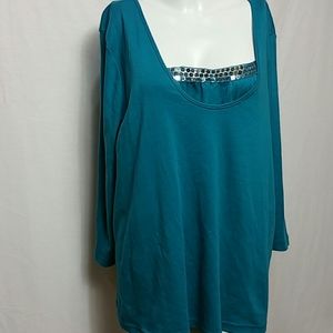 Assoluto new Size 2X 3/4 Sleeve Knit top